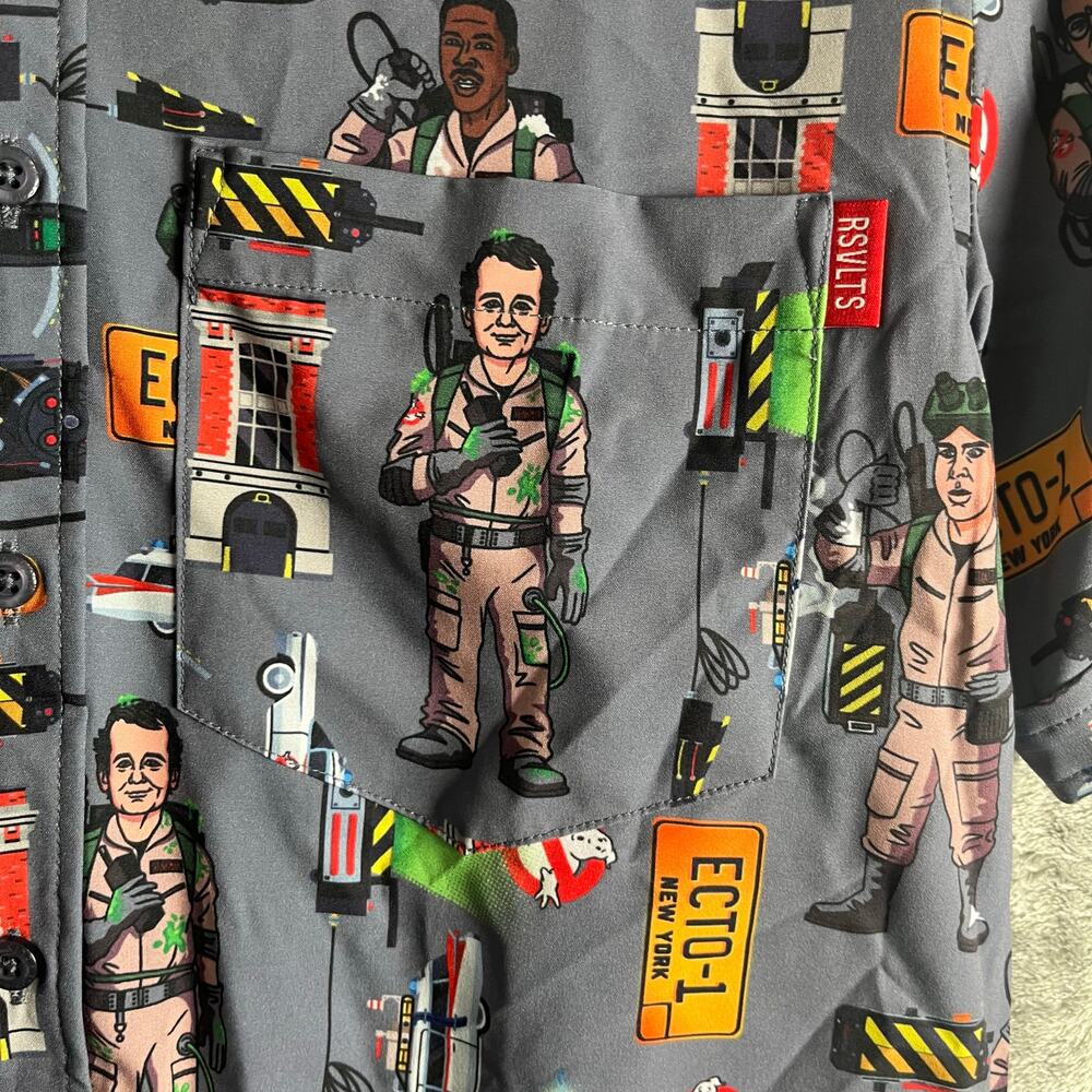 Rsvlts Ghostbusters Ain't Afraid Button Down Shor… - image 4